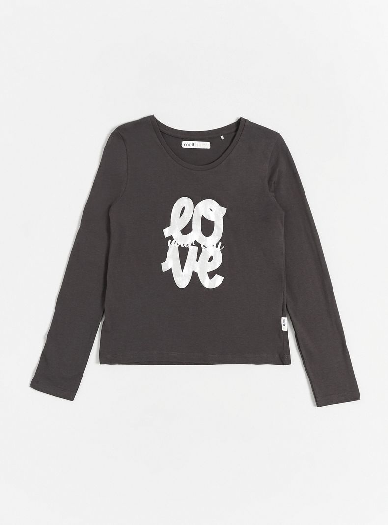 Polera con Estampado Metalizado al Frente-2