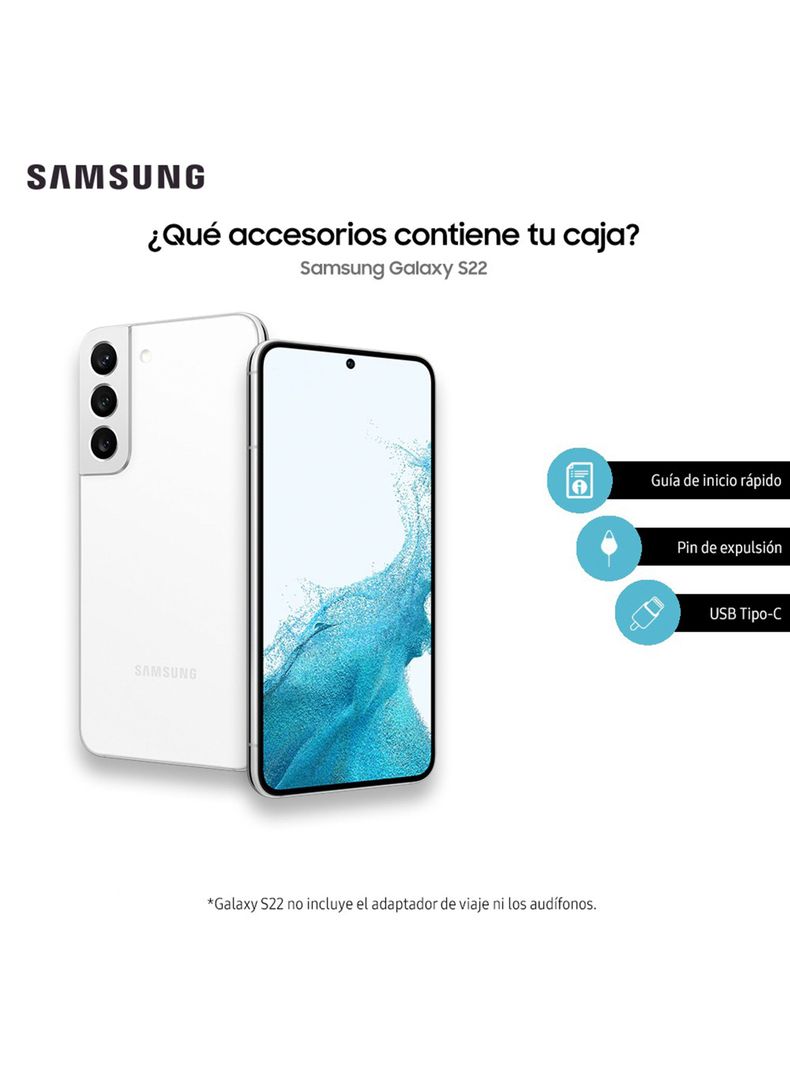 Smartphone Galaxy S22 5G 128GB Phantom White Samsung | Paris.cl