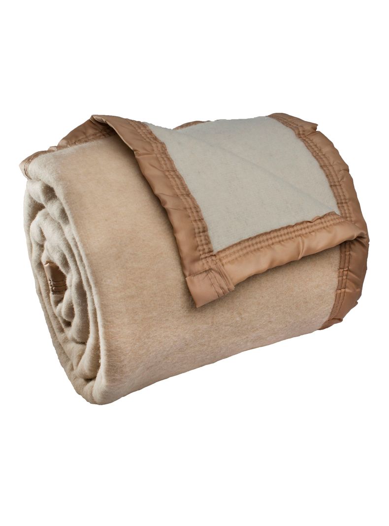Frazada Lana 1 Plaza Beige-1