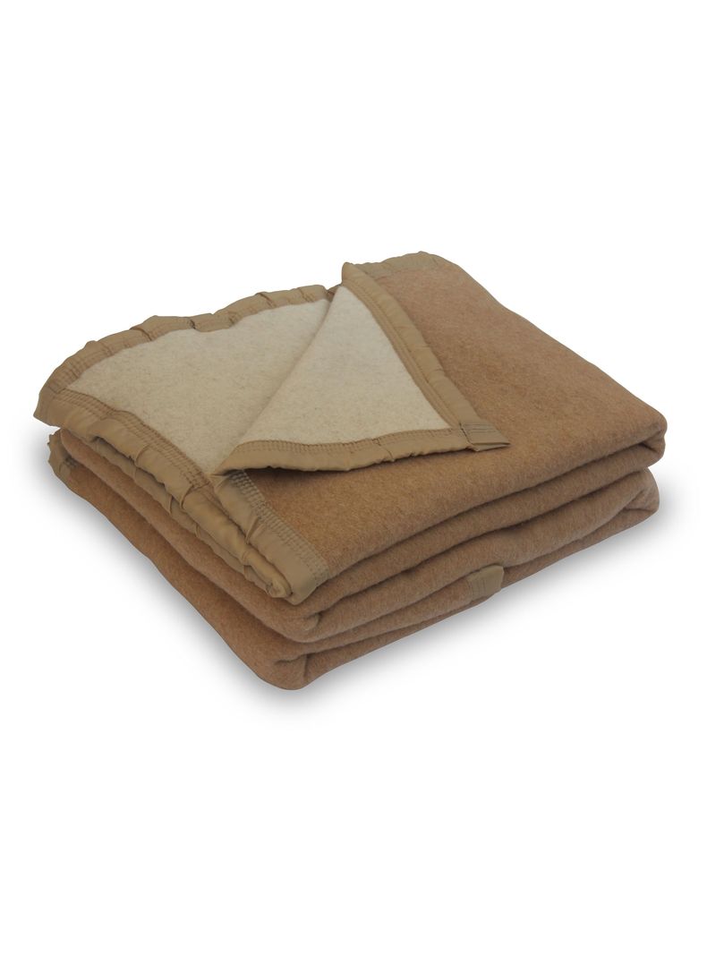 Frazada Lana 1.5 Plazas Beige Liso-0