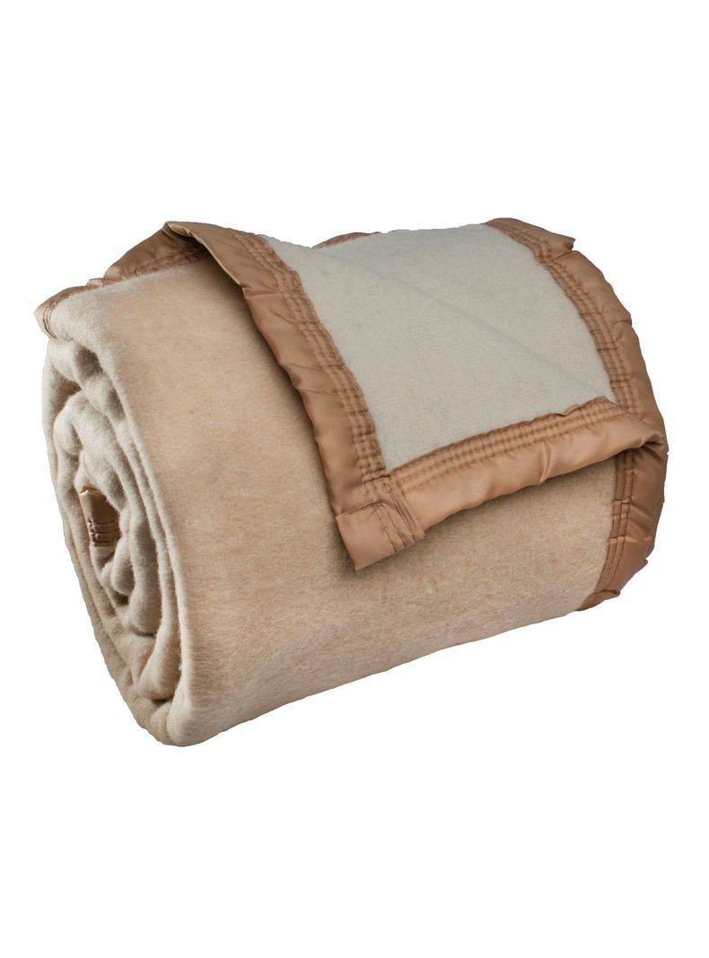 Frazada Lana King Beige Liso-1