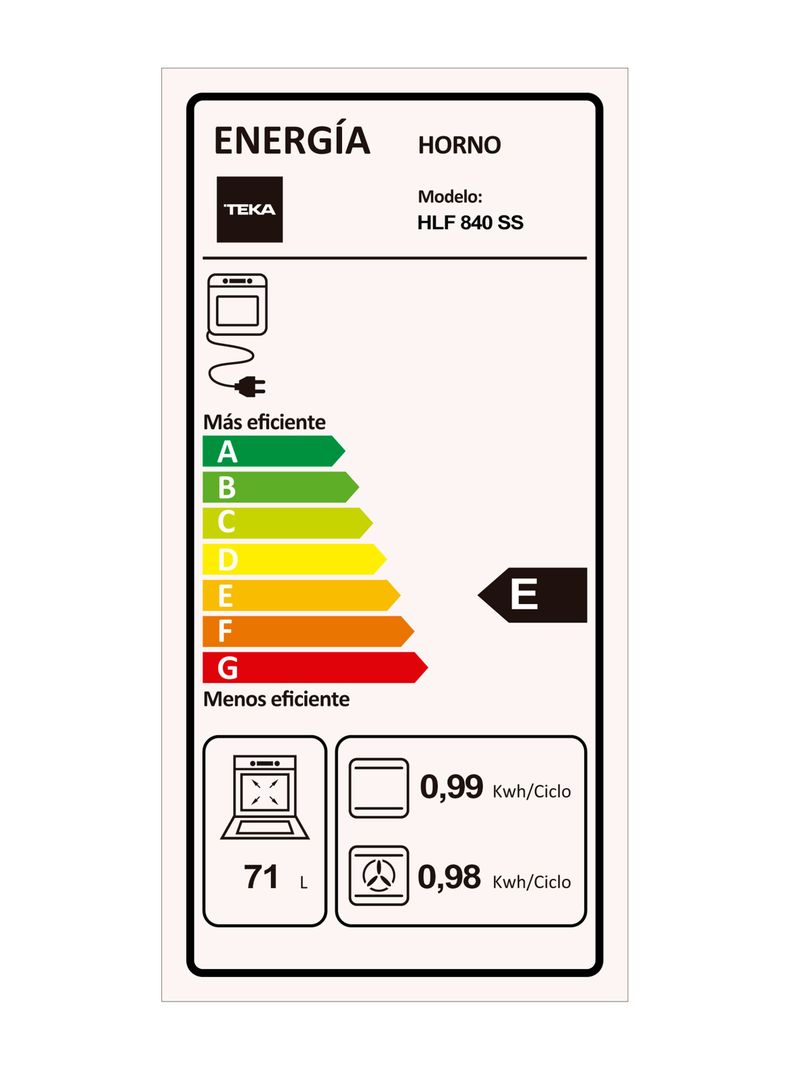 Horno Empotrable Eléctrico Multifunción  HLF 840-5