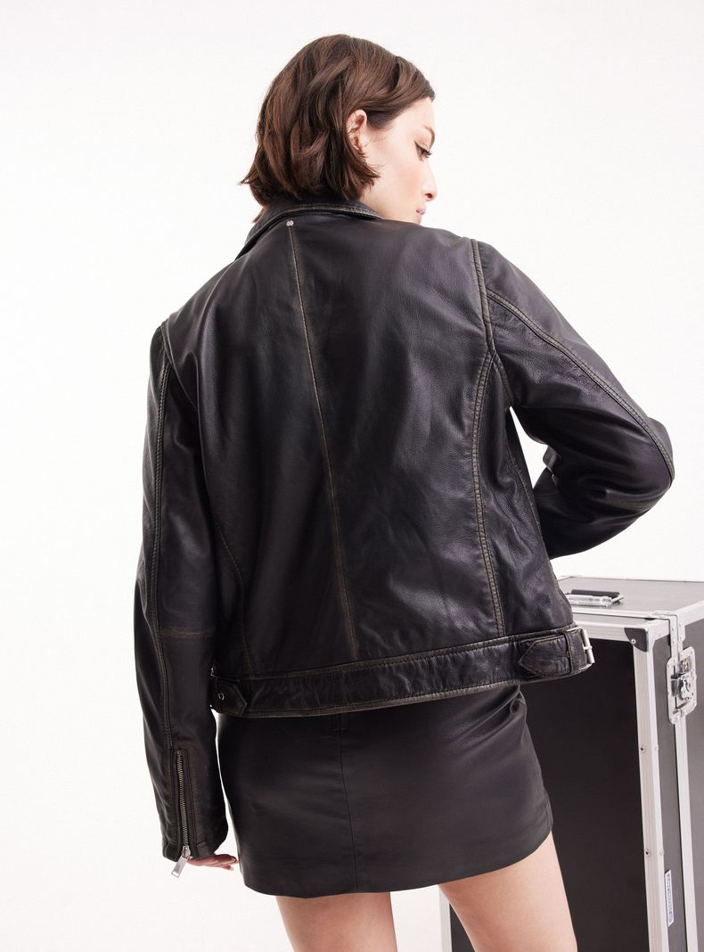 Chaqueta Biker Cuero Lavado-3