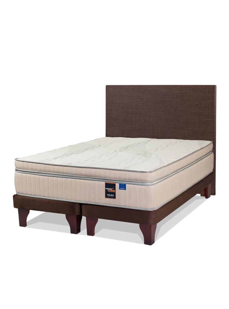 Cama Europea Máximo Cobre King + Respaldo Chocolate-0