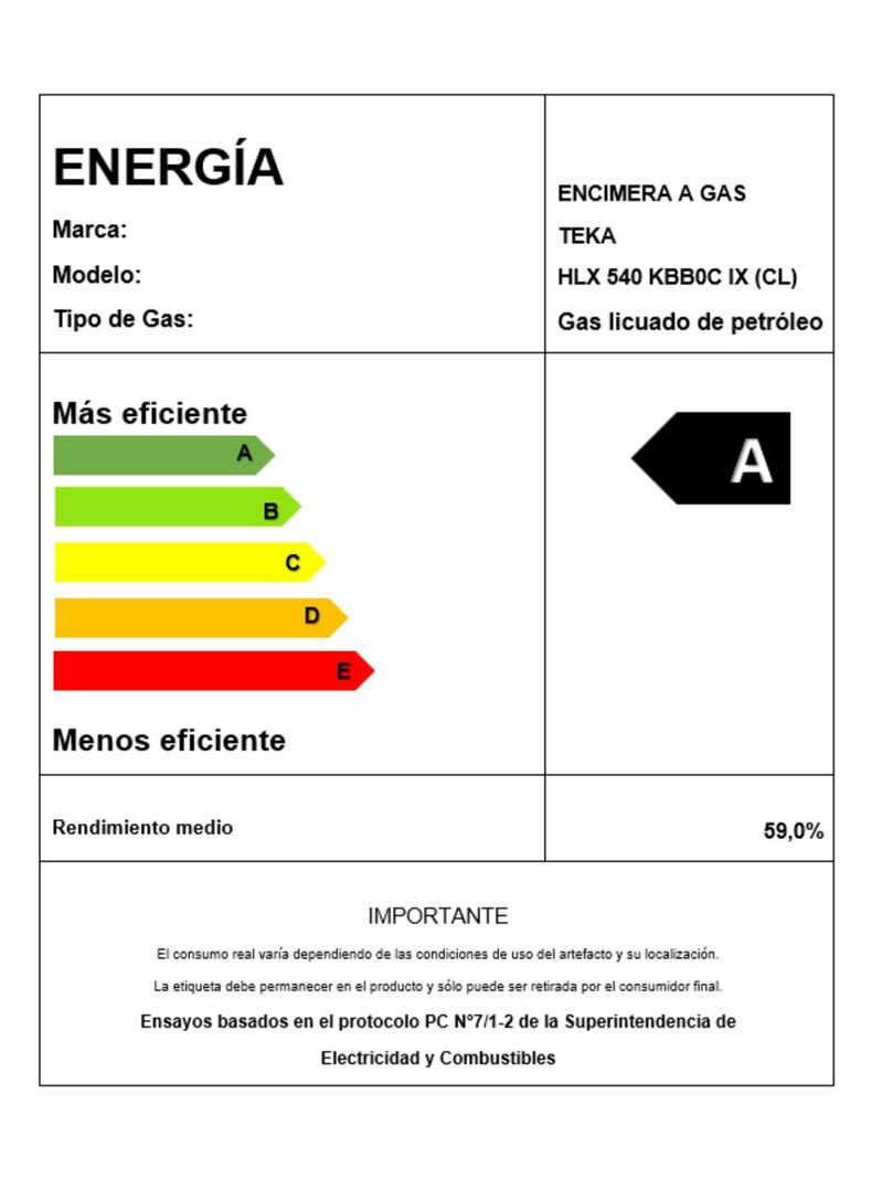 Encimera Gas Licuado 4 Platos HLX540 KBB0C IX-5