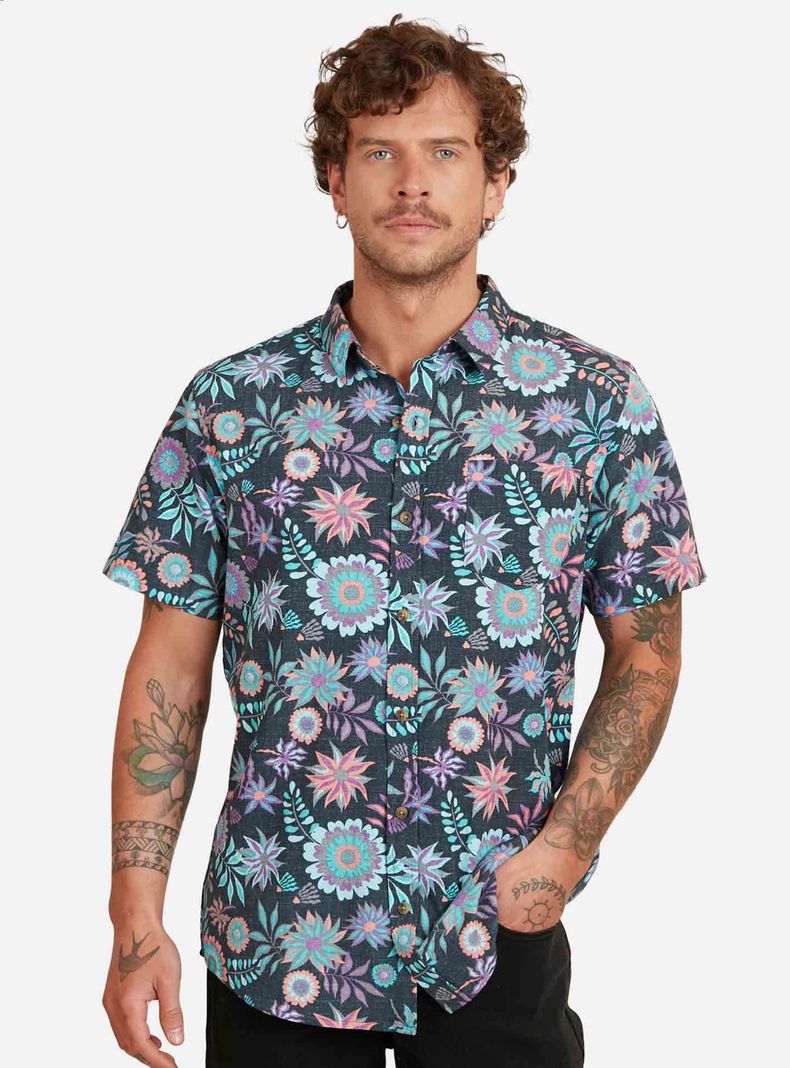 Camisa MC Spring Flowers