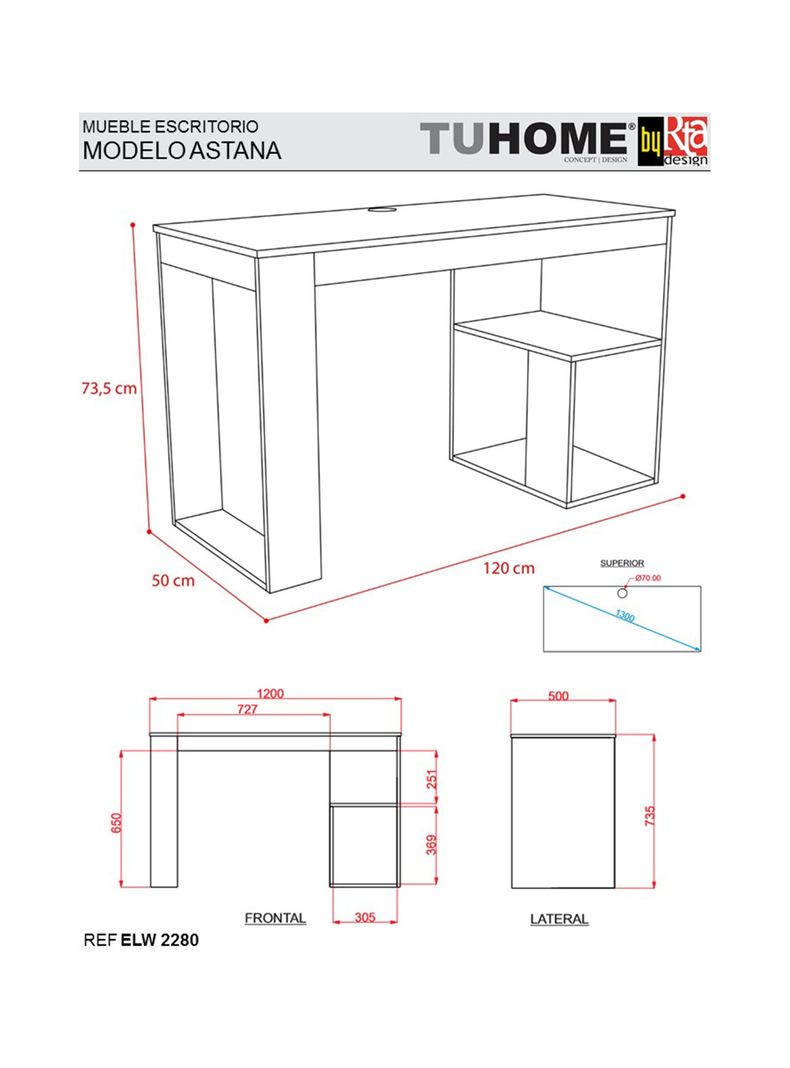 Combo: Clóset 2P Home + Escritorio Astana TuHome-2