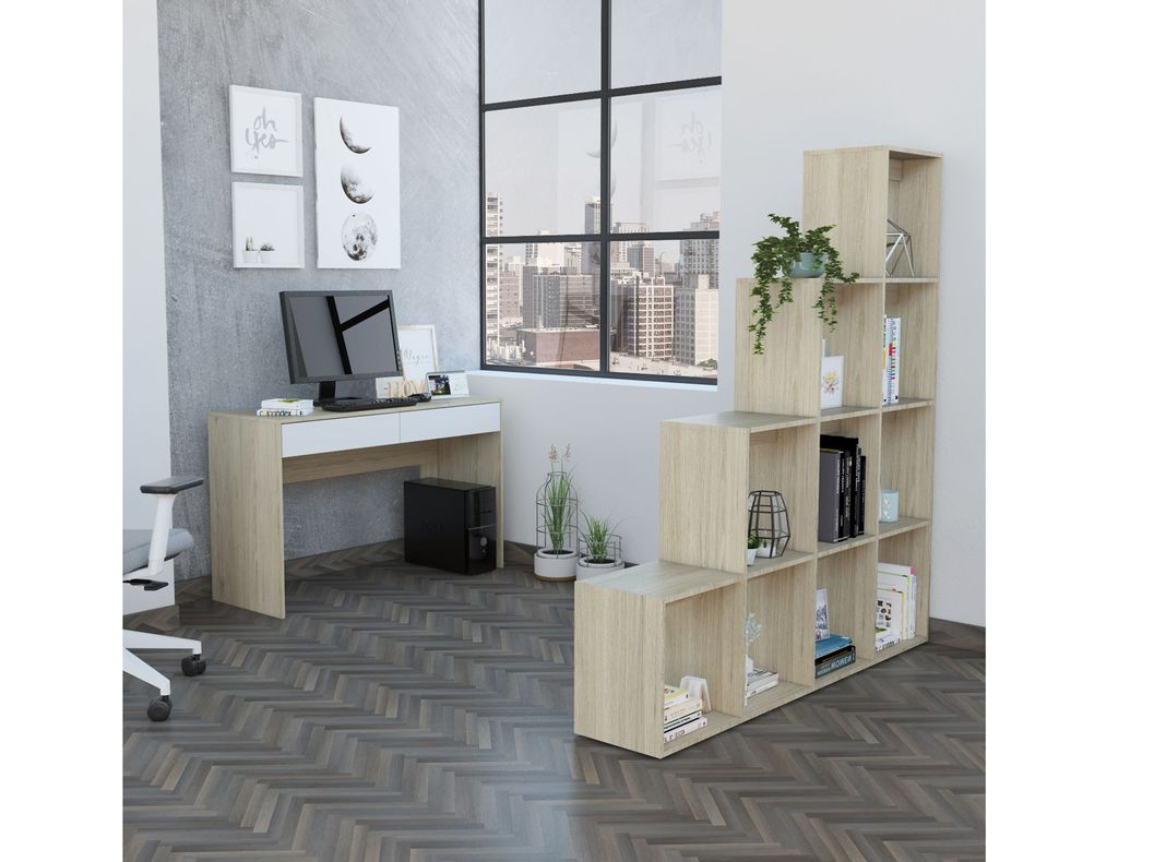 Combo TuHome Biblioteca Escalera Beijing + Escritorio Acre-1