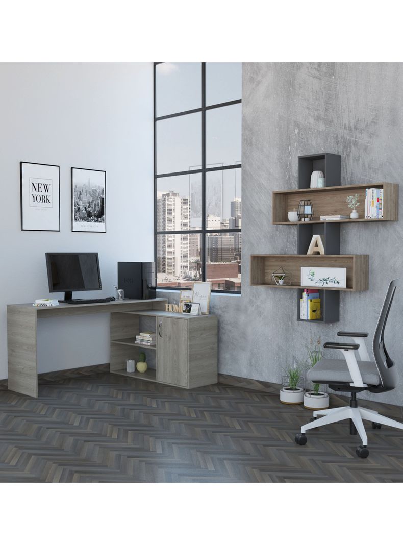 Combo: Escritorio Office 8 + Repisa Wall 2B TuHome-0
