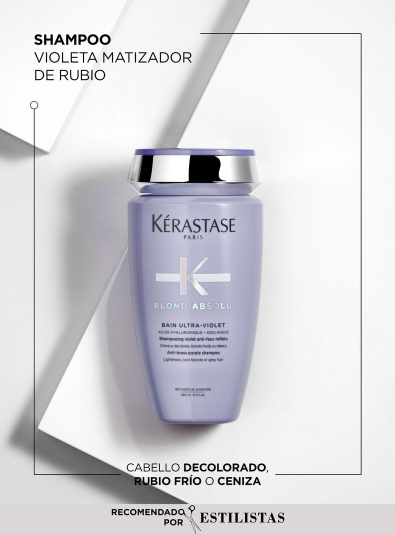 Shampoo Matizador Cabello Rubio O Decolorado Bain Ultra-Violet Blond Absolu 250ml-1