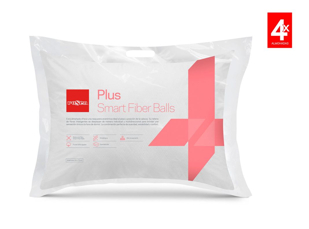 Pack 4 Almohadas Soft Plus 50 x 70 cm-0