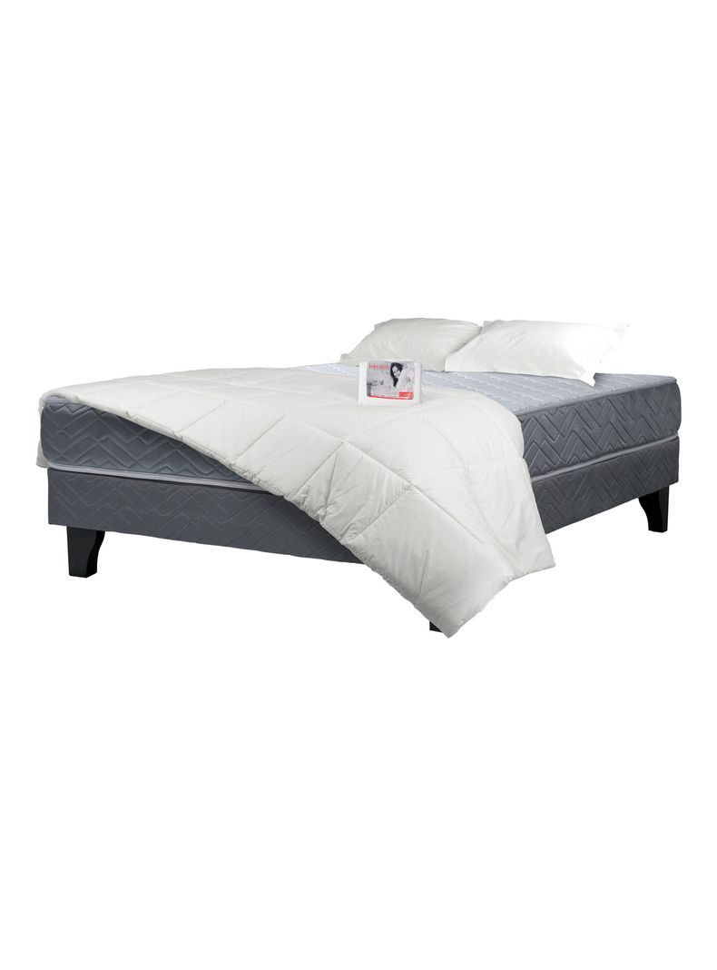 Cama Europea Cadiz 2 Plazas 190 cm + Set Textil-0
