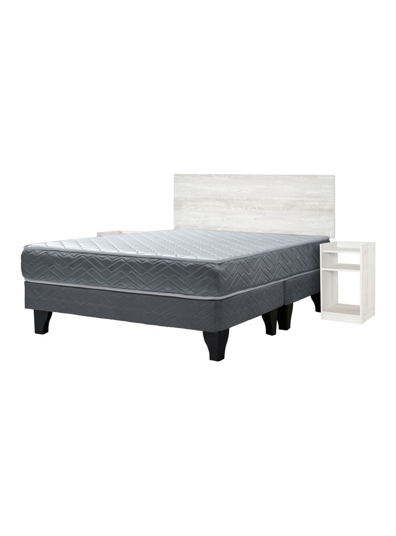 Camas Europea Cadiz Base Dividida 2 Plazas + Set de Muebles Alba White-0