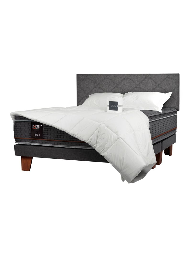 Camas Europea Everest Copper King + Respaldo + Set Textil-0