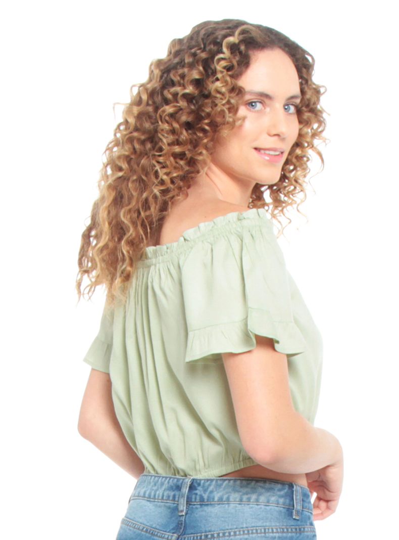 Blusa Campesina con Encaje de Delantero-1