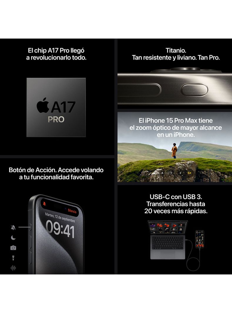 iPhone 15 Pro Max 512GB Titanio Negro-6