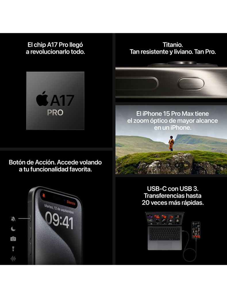 iPhone 15 Pro Max 512GB Titanio Natural-6