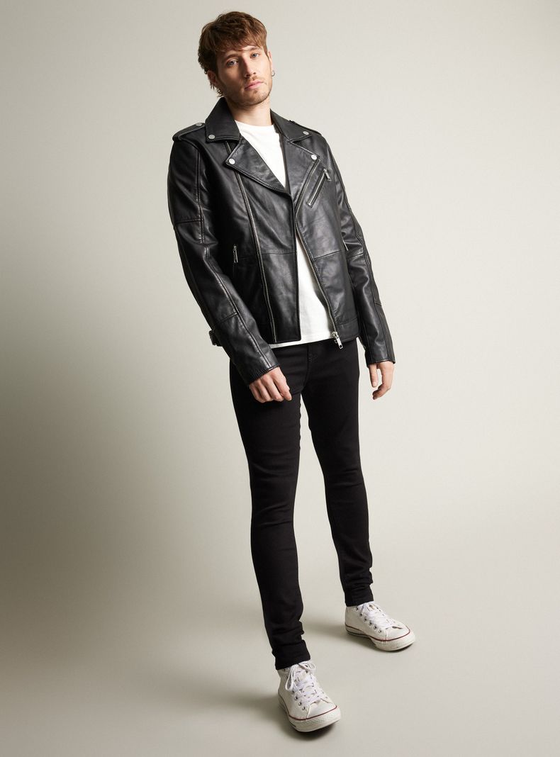 Chaqueta Modelo Biker Cuero-4