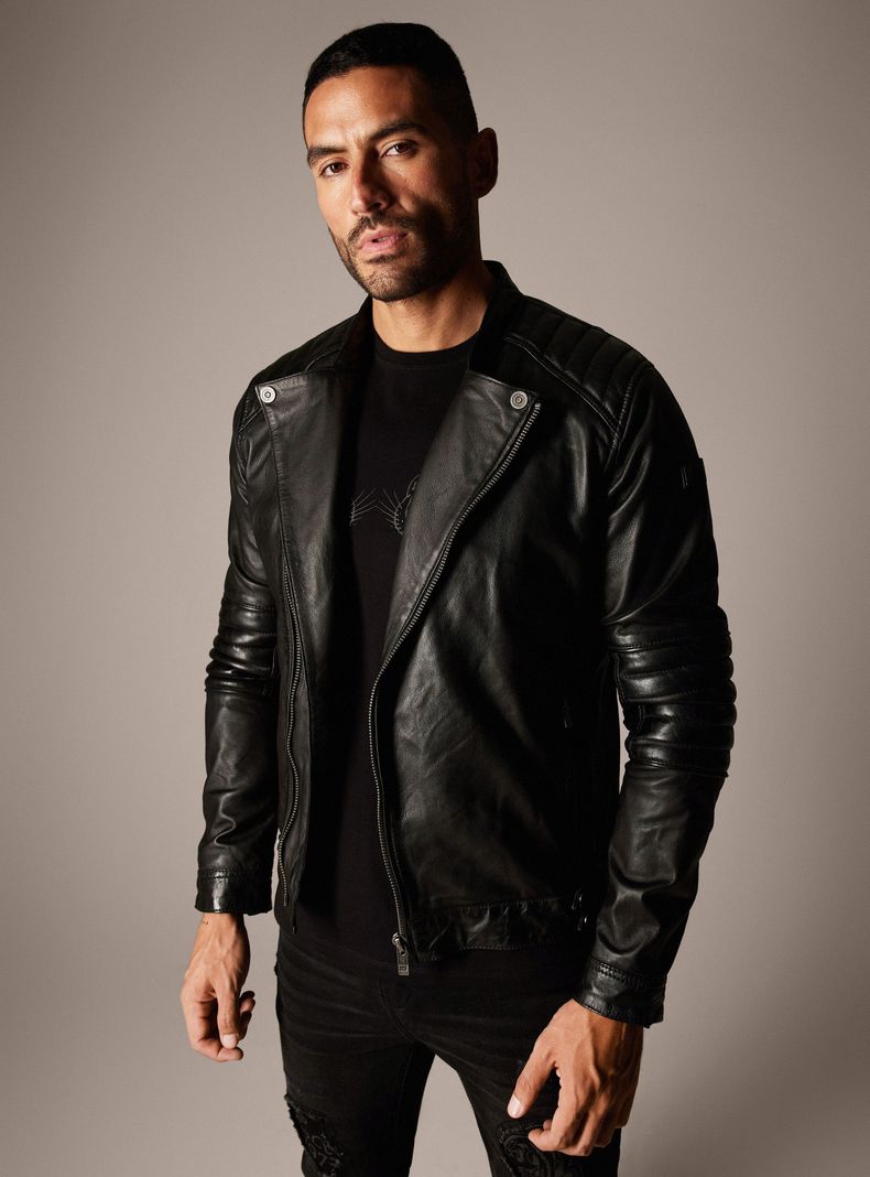 Chaqueta Cuero Biker Ed Hardy Forro Estampado-0