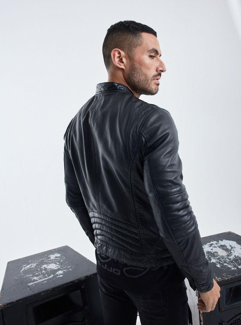 Chaqueta Cuero Biker Ed Hardy Forro Estampado-5