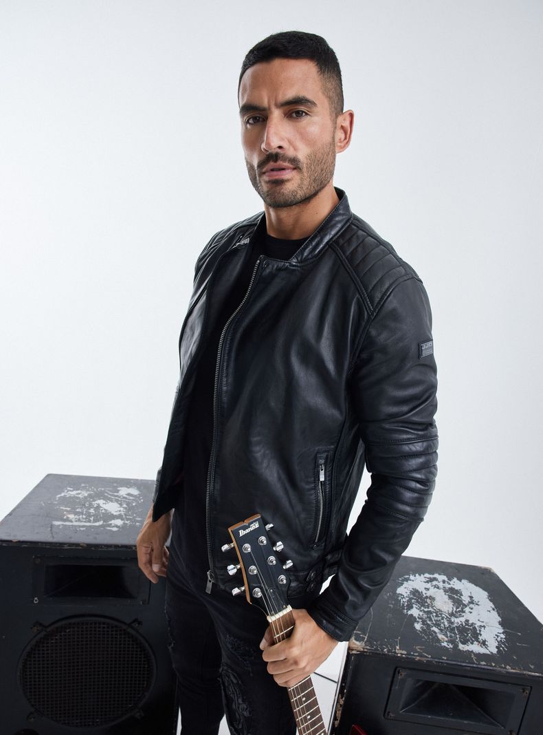 Chaqueta Cuero Biker Ed Hardy Forro Estampado-2
