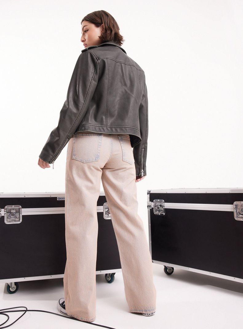 Chaqueta Biker Pu Lavada-5