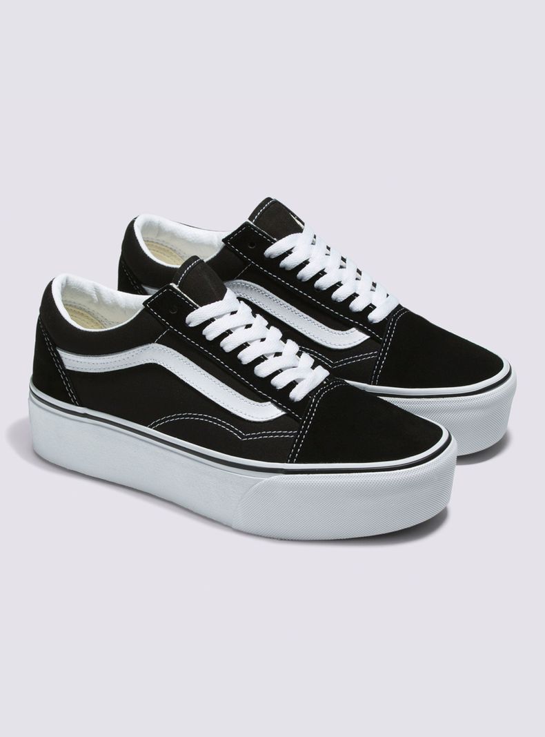 Zapatilla Urbana Black Old Skool Stackform Mujer-1