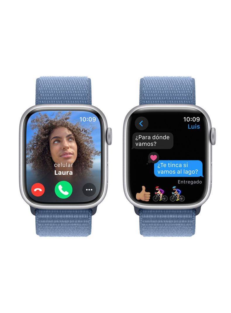 Apple Watch Series 9 GPS 45mm Caja Aluminio Color Plata y Correa Loop Azul-5