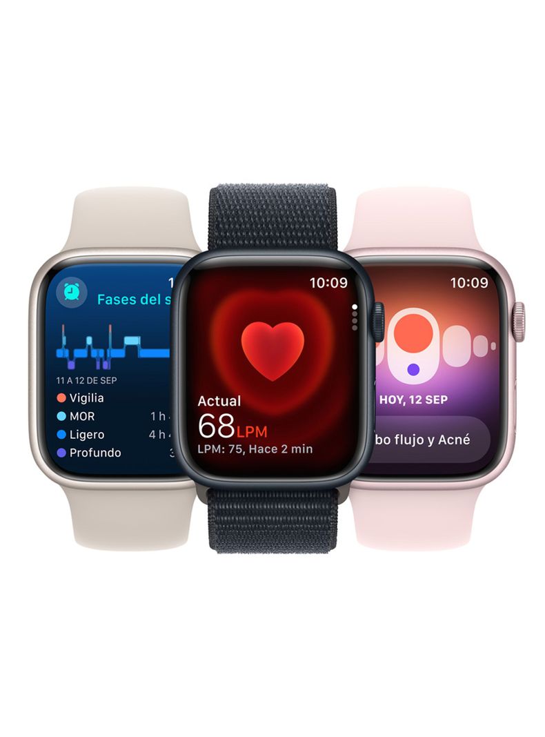 Apple Watch Series 9 GPS 45mm Caja Aluminio Color Plata y Correa Loop Azul-6