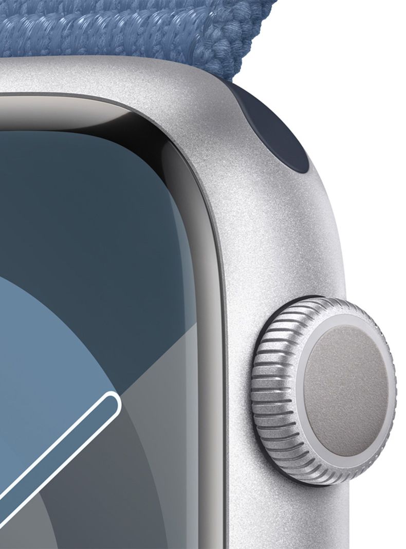 Apple Watch Series 9 GPS 45mm Caja Aluminio Color Plata y Correa Loop Azul-2
