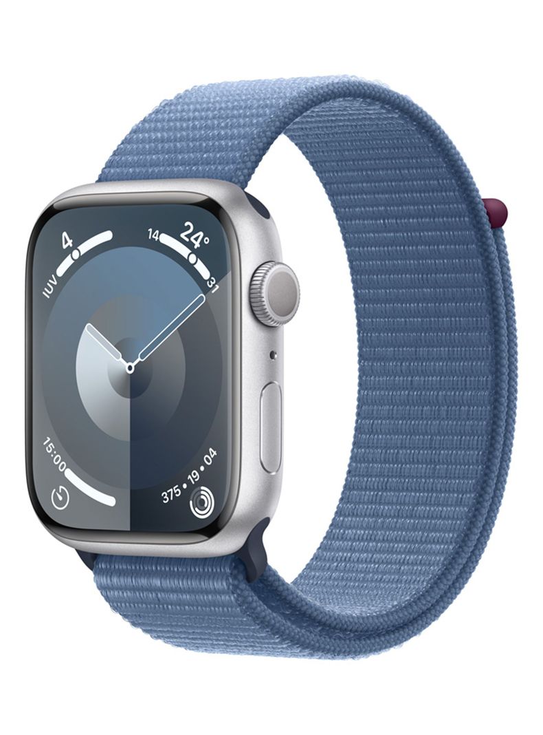 Apple Watch Series 9 GPS 45mm Caja Aluminio Color Plata y Correa Loop Azul-0