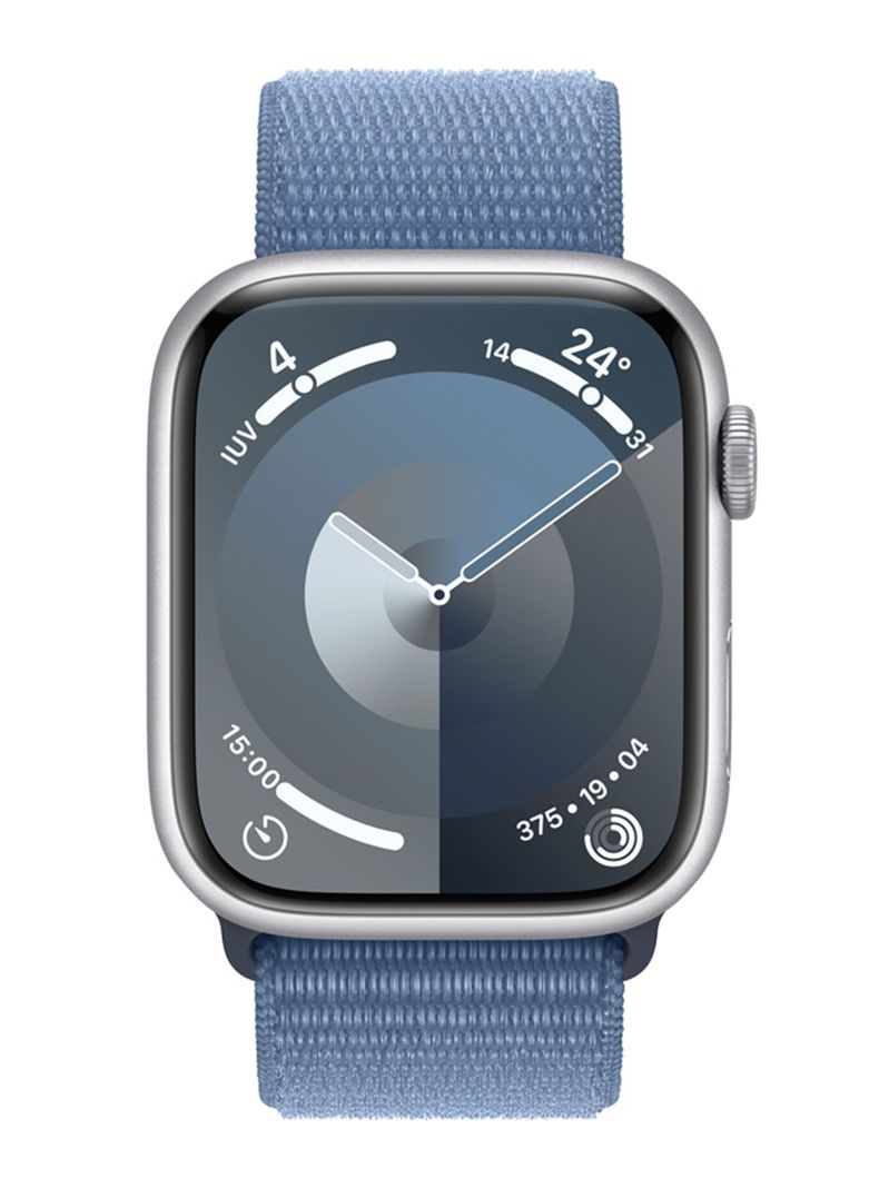 Apple Watch Series 9 GPS 45mm Caja Aluminio Color Plata y Correa Loop Azul-1