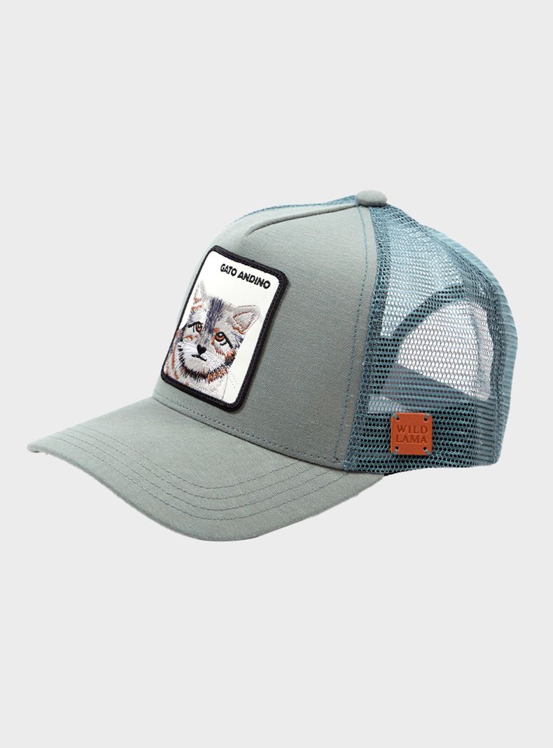 Jockey Animal Trucker Gato Andino Aqua Lino-2