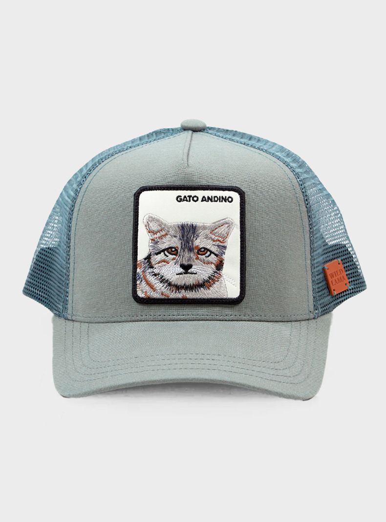 Jockey Animal Trucker Gato Andino Aqua Lino-0