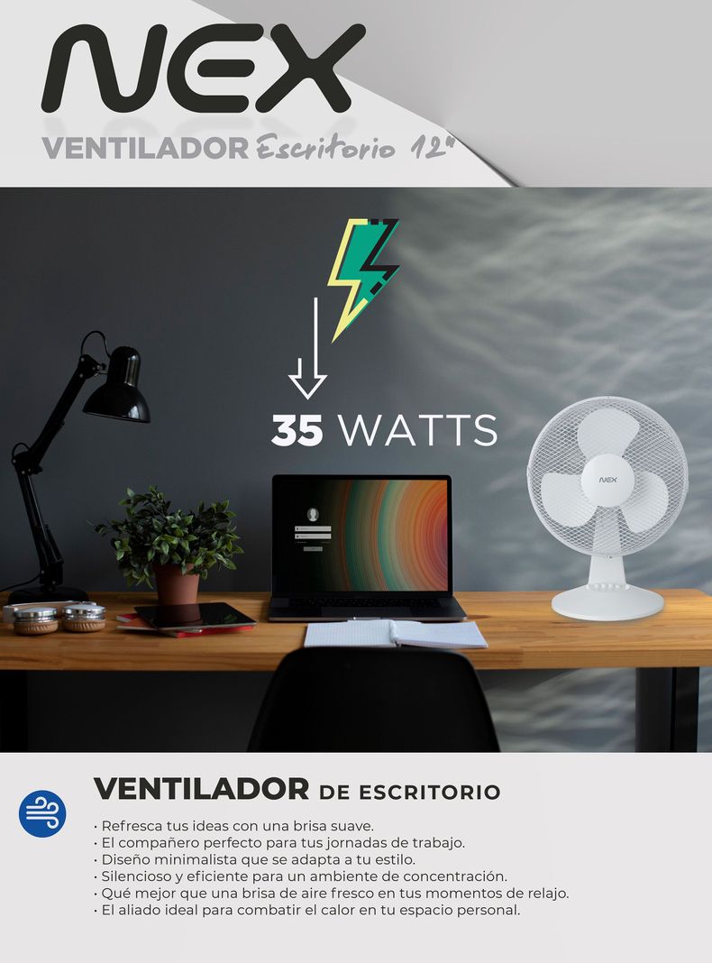 Ventilador de Escritorio VDK1220WPV20 12