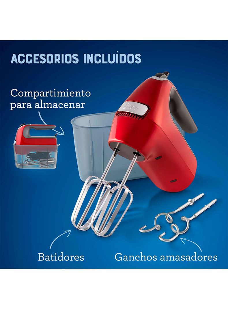 Batidora de Mano 7 Velocidades 320W FPSTHM360R Rojo-4