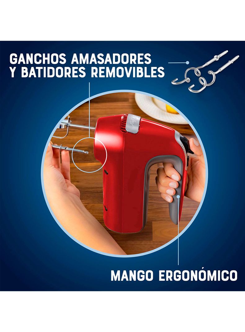 Batidora de Mano 7 Velocidades 320W FPSTHM360R Rojo-3
