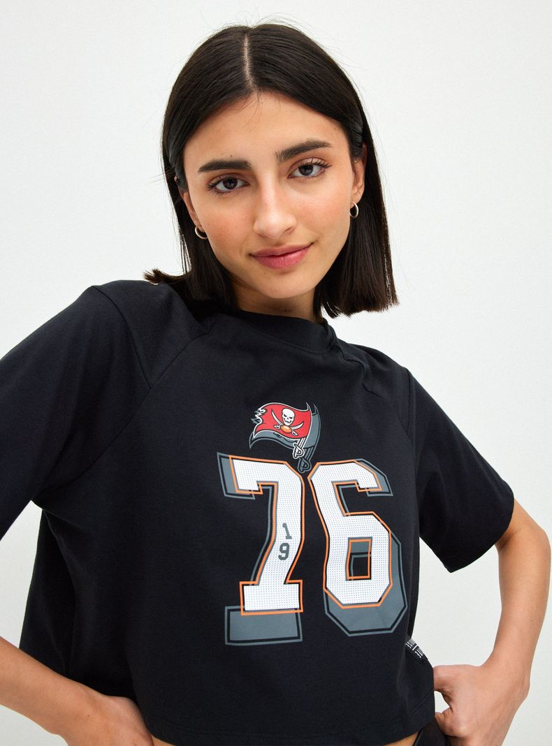Polera Crop Estampada Manga Corta Cuello Redondo-2