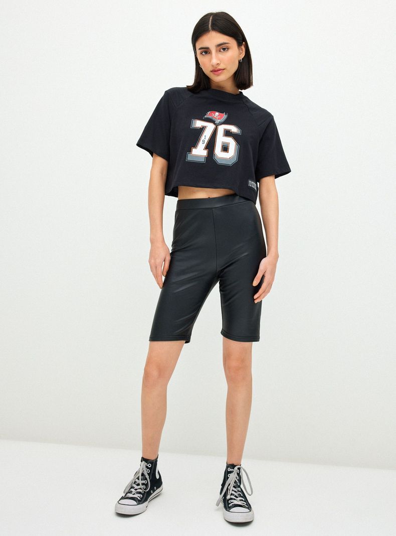 Polera Crop Estampada Manga Corta Cuello Redondo-3