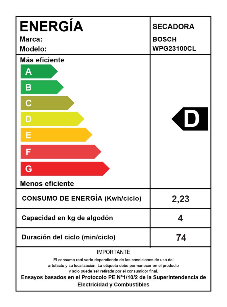 Secadora Condensación Carga Frontal 8 Kg WPG23100CL-5
