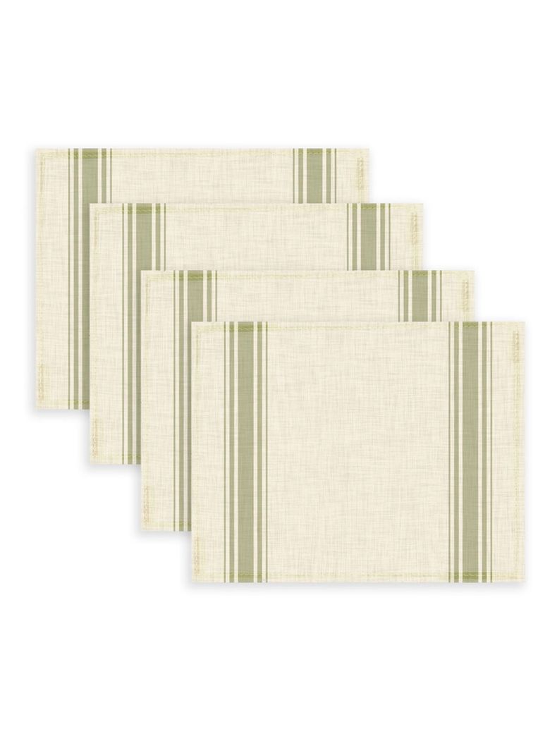 Pack 4 Individuales Rayas Verde 42x32 cm-0