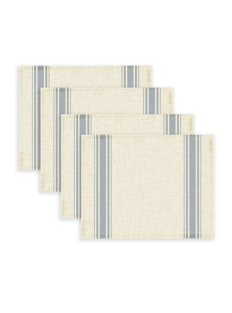 Pack 4 Individuales Rayas Azul 42x32 cm-0