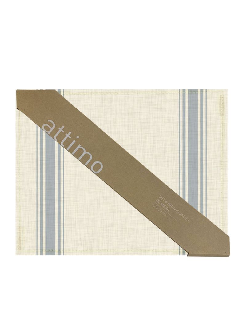 Pack 4 Individuales Rayas Azul 42x32 cm-3