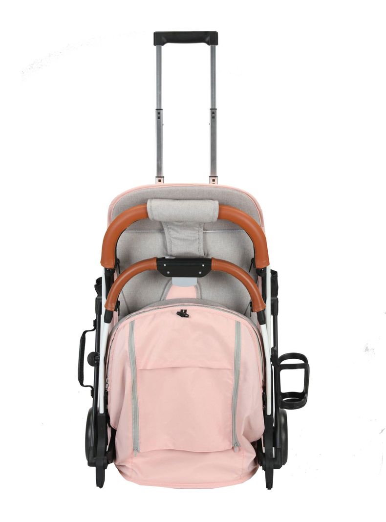 Coche Paseo Compacto Rosado-5