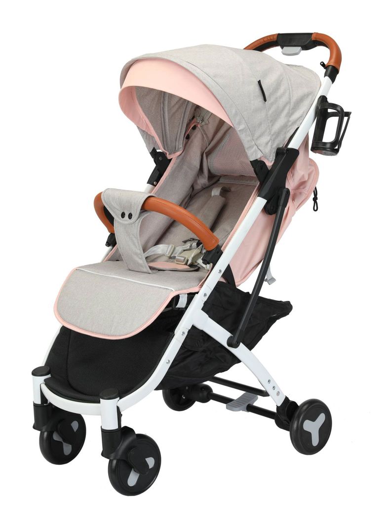 Coche Paseo Compacto Rosado-0