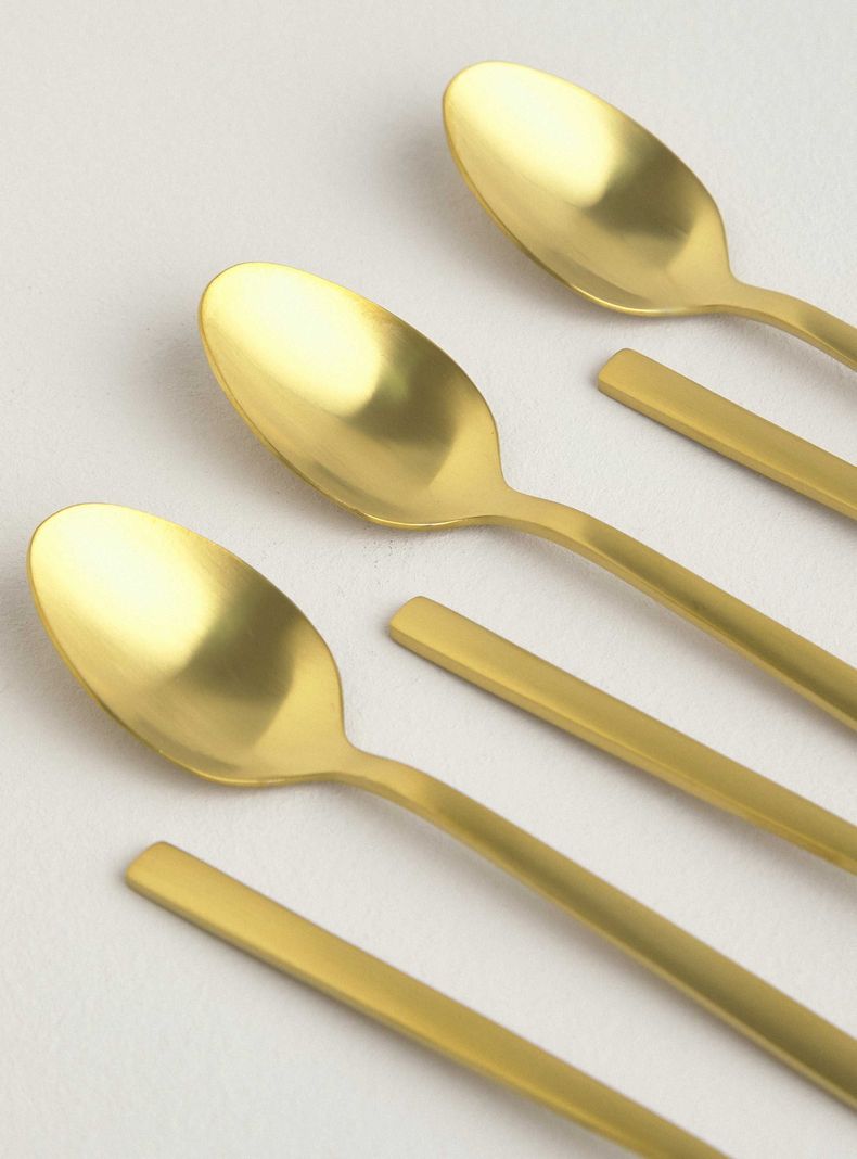 Set 6 Cucharas Postre Gold-2