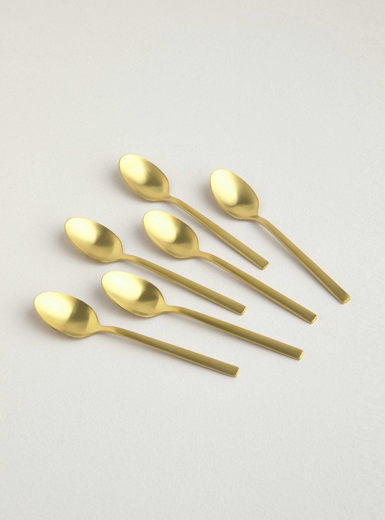 Set 6 Cucharas Postre Gold-0