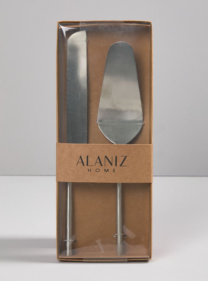 Set 2 Piezas para Servir Torta Inox-2