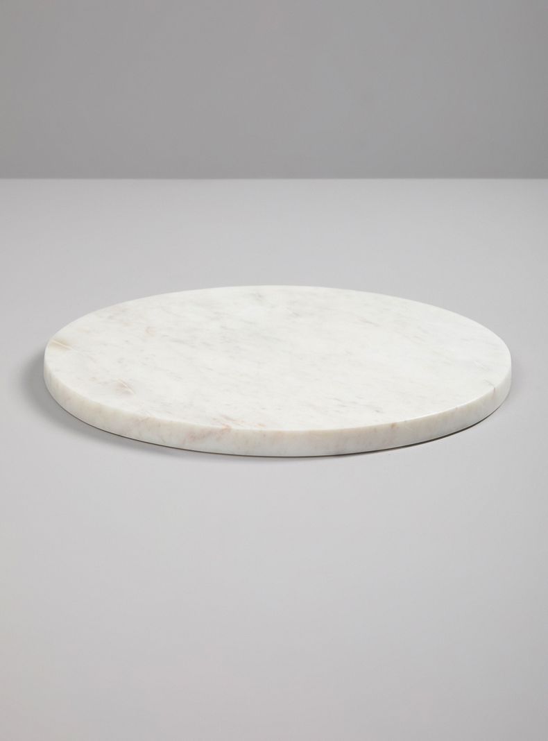 Tabla Redonda Mármol Blanca 30 cm-1