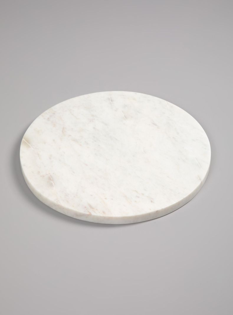 Tabla Redonda Mármol Blanca 30 cm-0